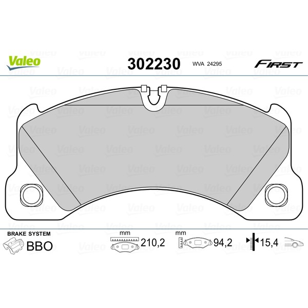 Слика на комплет феродо, дискови кочници VALEO FIRST 302230 за Porsche Cayenne (955, 9PA) 3.0 TDI - 240 коњи дизел