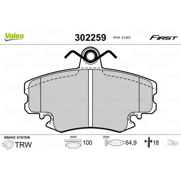 Слика на Комплет феродо, дискови кочници VALEO FIRST 302259