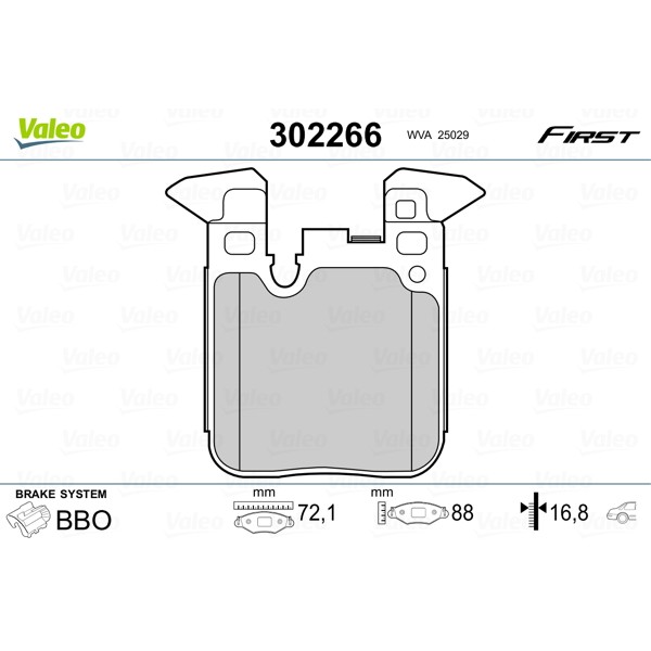 Слика на комплет феродо, дискови кочници VALEO FIRST 302266 за BMW 3 Sedan F30 F35 F80 ActiveHybrid - 340 коњи бензин/ електро