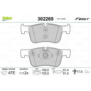 Слика 1 на комплет феродо, дискови кочници VALEO FIRST 302269