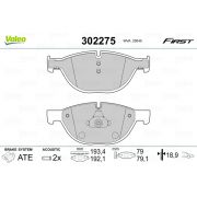 Слика 1 на комплет феродо, дискови кочници VALEO FIRST 302275