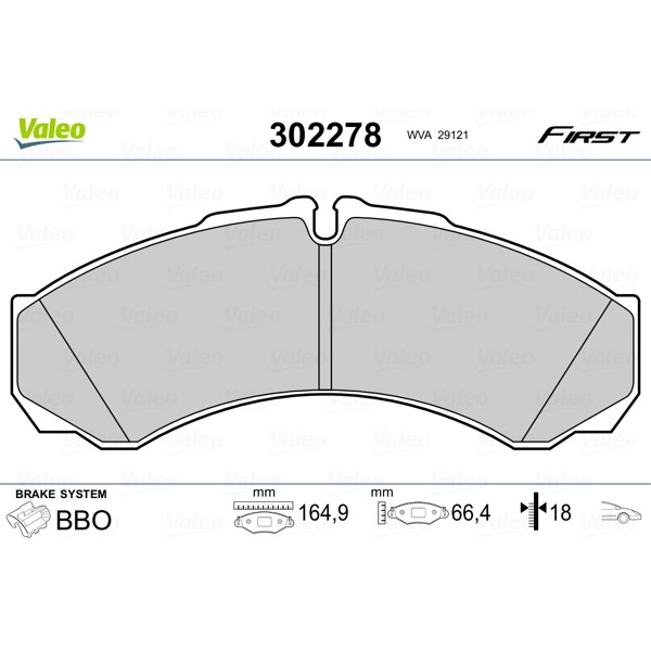 Слика на Комплет феродо, дискови кочници VALEO FIRST 302278