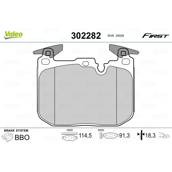 Слика на Комплет феродо, дискови кочници VALEO FIRST 302282