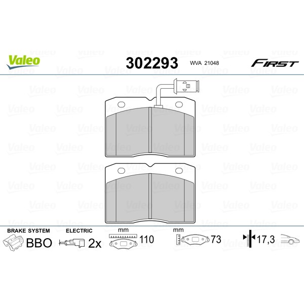 Слика на Комплет феродо, дискови кочници VALEO FIRST 302293