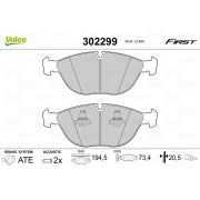 Слика 1 на комплет феродо, дискови кочници VALEO FIRST 302299