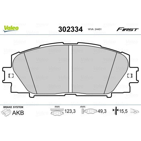 Слика на Комплет феродо, дискови кочници VALEO FIRST 302334