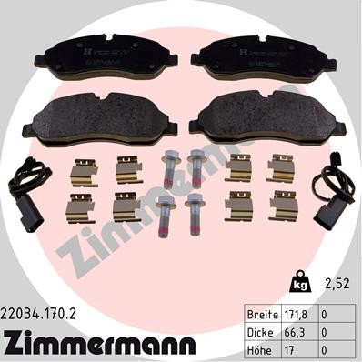 Слика на Комплет феродо, дискови кочници ZIMMERMANN 22034.170.2