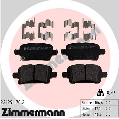 Слика на Комплет феродо, дискови кочници ZIMMERMANN 22129.170.2