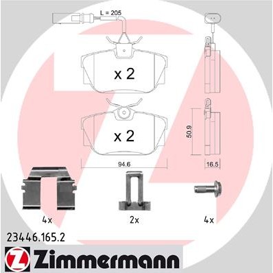 Слика на Комплет феродо, дискови кочници ZIMMERMANN 23446.165.2