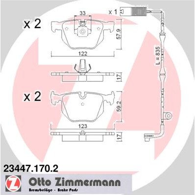 Слика на Комплет феродо, дискови кочници ZIMMERMANN 23447.170.2