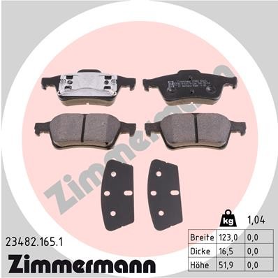 Слика на комплет феродо, дискови кочници ZIMMERMANN 23482.165.1 за Nissan Primera Hatchback (P12) 2.2 Di - 126 коњи дизел