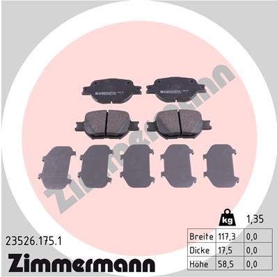 Слика на Комплет феродо, дискови кочници ZIMMERMANN 23526.175.1