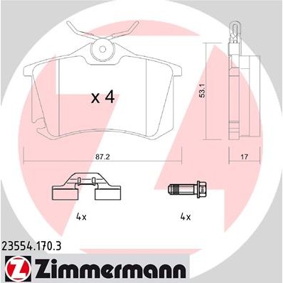 Слика на комплет феродо, дискови кочници ZIMMERMANN 23554.170.3 за Citroen C4 Coupe LA 1.6 HDi - 90 коњи дизел