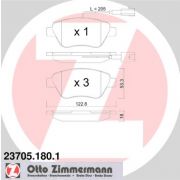 Слика 1 на комплет феродо, дискови кочници ZIMMERMANN 23705.180.1