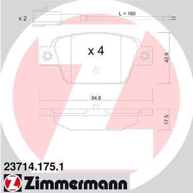 Слика на комплет феродо, дискови кочници ZIMMERMANN 23714.175.1 за Fiat Bravo 198 1.9 D Multijet - 120 коњи дизел