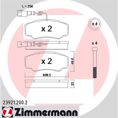 Слика на Комплет феродо, дискови кочници ZIMMERMANN 23921.200.2