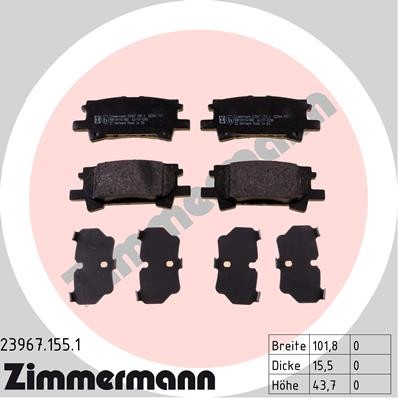 Слика на Комплет феродо, дискови кочници ZIMMERMANN 23967.155.1