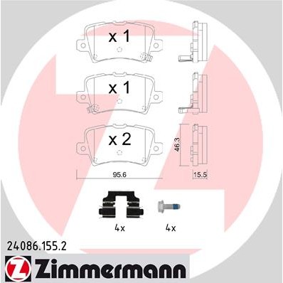 Слика на Комплет феродо, дискови кочници ZIMMERMANN 24086.155.2