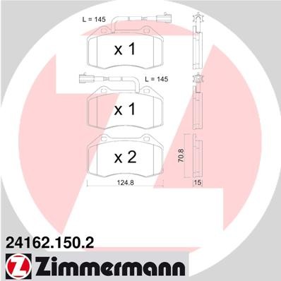 Слика на Комплет феродо, дискови кочници ZIMMERMANN 24162.150.2