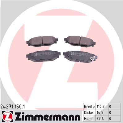Слика на комплет феродо, дискови кочници ZIMMERMANN 24271.150.1 за Subaru Forester (SH) 2.5 AWD - 171 коњи бензин