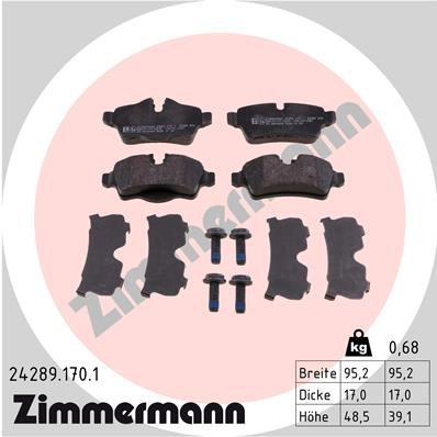 Слика на комплет феродо, дискови кочници ZIMMERMANN 24289.170.1 за Mini Convertible (R57) Cooper S - 174 коњи бензин