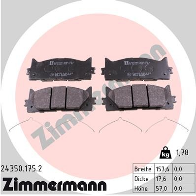 Слика на Комплет феродо, дискови кочници ZIMMERMANN 24350.175.2