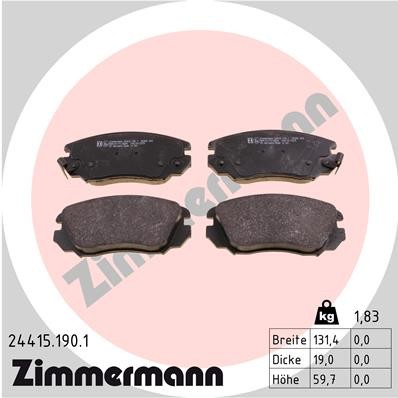 Слика на комплет феродо, дискови кочници ZIMMERMANN 24415.190.1 за Opel Insignia Sports Tourer 1.6 - 116 коњи бензин