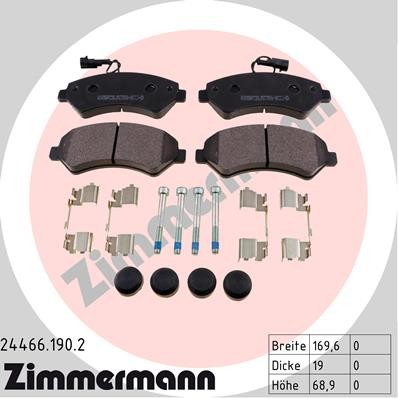 Слика на комплет феродо, дискови кочници ZIMMERMANN 24466.190.2 за Peugeot Boxer Box 2.2 HDi 120 - 120 коњи дизел