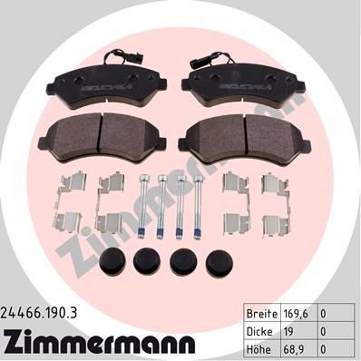 Слика на комплет феродо, дискови кочници ZIMMERMANN 24466.190.3 за Fiat Ducato BOX 250 115 Multijet 2,0 D - 116 коњи дизел