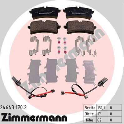 Слика на комплет феродо, дискови кочници ZIMMERMANN 24643.170.2 за Porsche Macan (95B) 2.0 - 237 коњи бензин