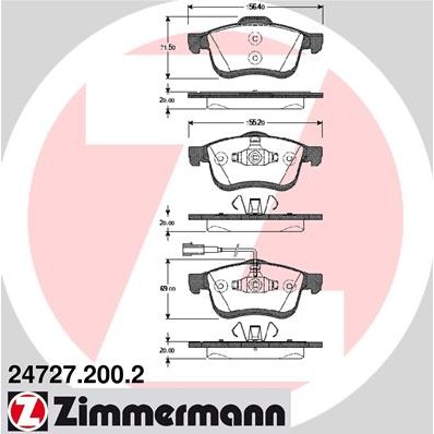 Слика на Комплет феродо, дискови кочници ZIMMERMANN 24727.200.2