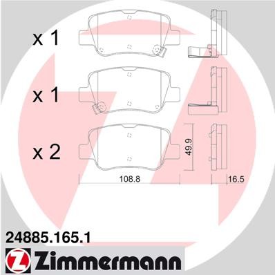 Слика на Комплет феродо, дискови кочници ZIMMERMANN 24885.165.1