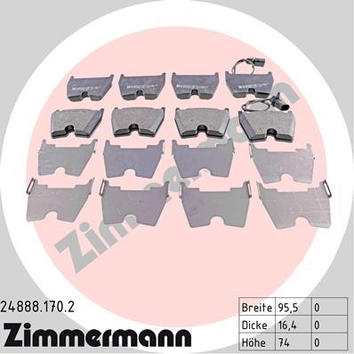 Слика на Комплет феродо, дискови кочници ZIMMERMANN 24888.170.2