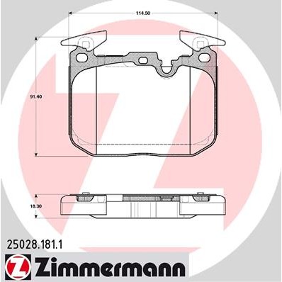 Слика на комплет феродо, дискови кочници ZIMMERMANN 25028.181.1 за BMW 3 Sedan F30 F35 F80 335 d xDrive - 313 коњи дизел