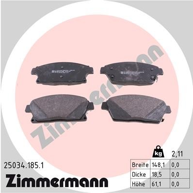 Слика на комплет феродо, дискови кочници ZIMMERMANN 25034.185.1 за Opel Astra GTC 1.6 - 180 коњи бензин