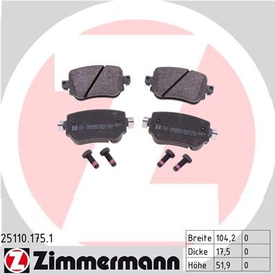 Слика на комплет феродо, дискови кочници ZIMMERMANN 25110.175.1 за VW Caddy 4 Estate (SAB, SAJ) 2.0 TDI 4motion - 110 коњи дизел