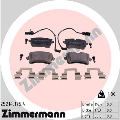 Слика на комплет феродо, дискови кочници ZIMMERMANN 25214.175.4 за Porsche Macan (95B) 2.0 - 237 коњи бензин