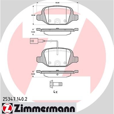 Слика на Комплет феродо, дискови кочници ZIMMERMANN 25347.140.2