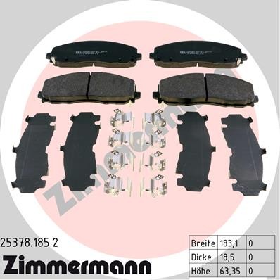 Слика на комплет феродо, дискови кочници ZIMMERMANN 25378.185.2 за CHRYSLER TOWN COUNTRY RT 3.6 Flexfuel - 287 коњи Бензин/Етанол