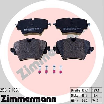 Слика на комплет феродо, дискови кочници ZIMMERMANN 25617.185.1 за Mini Clubman (F54) Cooper S - 192 коњи бензин