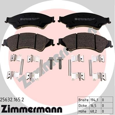 Слика на Комплет феродо, дискови кочници ZIMMERMANN 25632.165.2