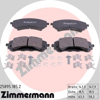 Слика на комплет феродо, дискови кочници ZIMMERMANN 25895.185.2 за Peugeot 308 (T9) 1.6 HDi - 115 коњи дизел