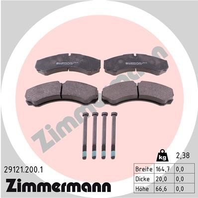 Слика на комплет феродо, дискови кочници ZIMMERMANN 29121.200.1 за камион Iveco Daily 2 Platform 29 L 13 - 125 коњи дизел