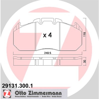 Слика на Комплет феродо, дискови кочници ZIMMERMANN 29131.300.1