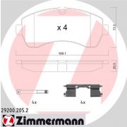 Слика 1 на комплет феродо, дискови кочници ZIMMERMANN 29200.205.2