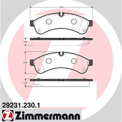 Слика на Комплет феродо, дискови кочници ZIMMERMANN 29231.230.1