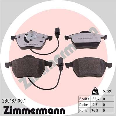 Слика на комплет феродо, дискови кочници ZIMMERMANN rd:z 23018.900.1 за Seat Exeo ST (3R5) 1.6 - 102 коњи бензин