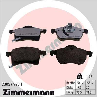 Слика на Комплет феродо, дискови кочници ZIMMERMANN rd:z 23057.995.1