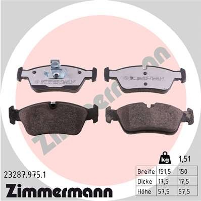 Слика на Комплет феродо, дискови кочници ZIMMERMANN rd:z 23287.975.1