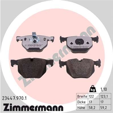 Слика на Комплет феродо, дискови кочници ZIMMERMANN rd:z 23447.970.1